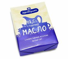 Масло «Здравушка», сладкосливочное, несоленое, жирн. 82,5%, 180 г